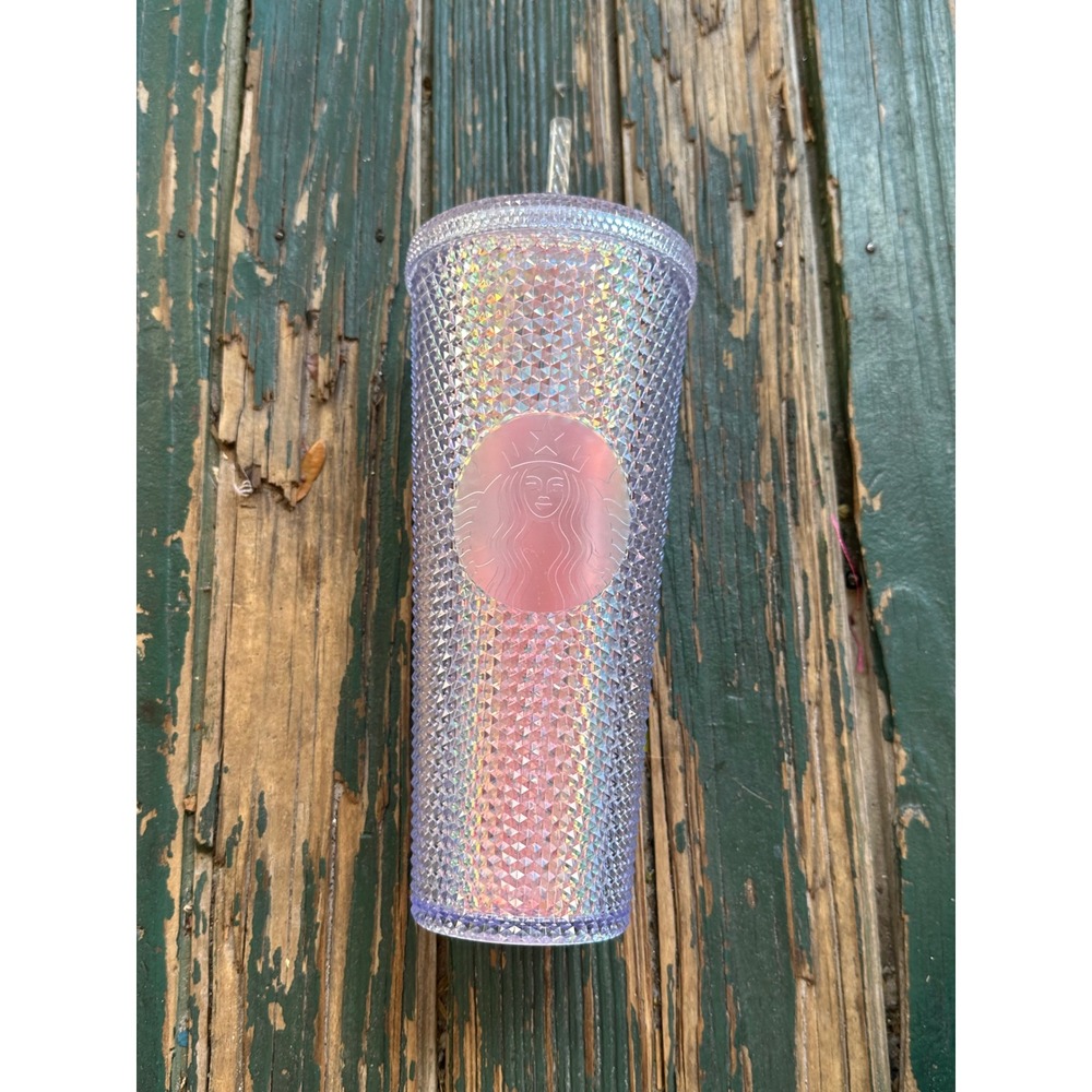 Starbucks Unicorn Grid Iridescent Studded Venti Tumbler 24oz Cold Cup Purple